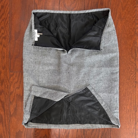 Calvin Klein Gray Linen Tweed-look Pencil Skirt - Picture 4 of 8